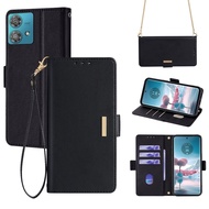 Factory directly sell Crossbody Chain Leather Phone Case For Motorola Edge 40 Neo 5G/Motorola Moto G