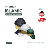 Instant white imamah turban kopiah lelaki dewasa songkok lelaki dewasa