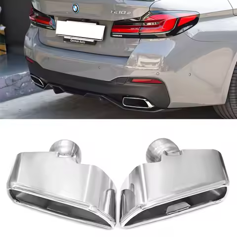 Square Exhaust Muffler Tip for BMW G30 G31 18-23 530e 530d 530i Upgrade 540i MPE Style Tailpipe Nozz