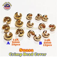 PJ2028 Aksesori Suasa Crimp Bead Cover Tarnish Resistant Gold Filled DIY Jewelry Accessories Tembaga