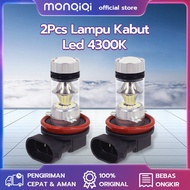 Monqiqi 2Pcs Lampu Kabut Led H11 H8 4300K 100W 20SMD 1500LM Super Terang Warna Putih 35W 12V Mobil D