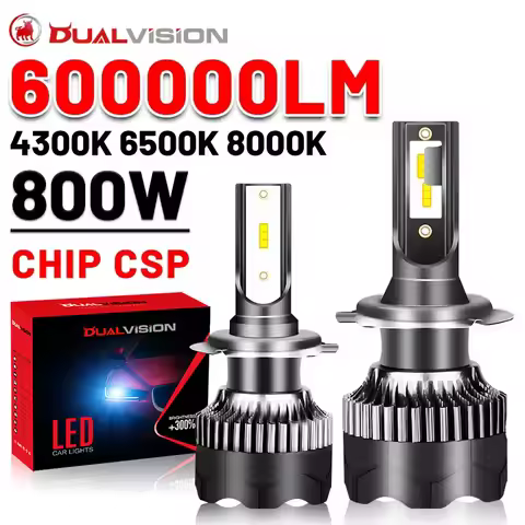 Dualvision H4 LED H7 Canbus 600000LM 800W CSP 4300K 6500K 8000K H1 H11 H8 H9 HB3 9005 HB4 9006 Car L