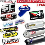 2pcs Exhaust Sticker For Yoshimura SC Project Austin Racing Leovince Arrow MIVV Termignoni Two Broth