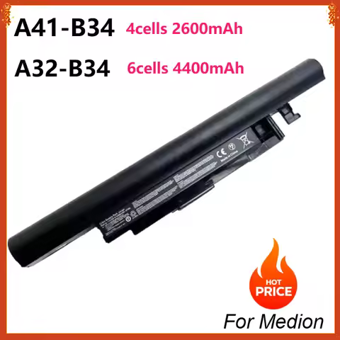 New 4C/6C A41-B34 A32-B34 Laptop Battery for Medion Akoya Battery A41-B34 A31-C15 E6239T 6240T E6237