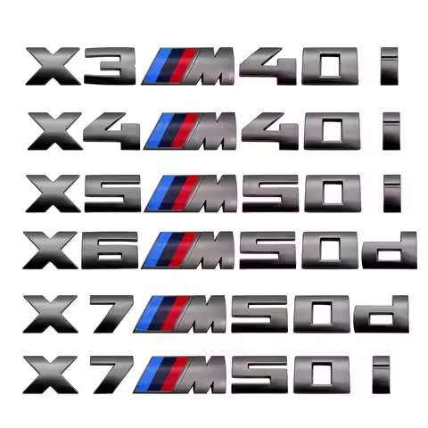 7.3cm for M logo new gray ABS letter sticker trunk badge For BMW X3 M40D 40I X4 M40D X5 M50D 50I X6 