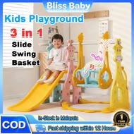 3 in 1 Swing Slide for Kids Playground Kids Indoor Basket Gelongsor Kanak Kanak Gelongsor Set Playgr