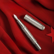 Hongdian 100 Silver Steel Piston Fountain Pen Iridium Extra Fine Nib Calligraphy Smooth Writing Silv