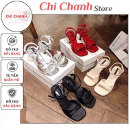 Women's Sandal with bow heel, 7cm high, soft shiny leather, very beautiful, fashionable and comforta