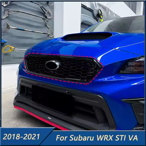 Honeycomb Car Front Grille For Subaru WRX STI VA Facelift 2018 2019 2020 2021 Gloss Black Bumper Gri