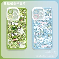 HIJAU Premium Cartoon Green Bean Frog Anti Shock Transparent Soft Case Hp Infinix Smart 9 HOT 50 50i