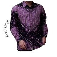 🔥 READY STOCK 🇲🇾🔥 KB Krs Ungu Men Long Sleeve Plus Size Batik Shirt Kemeja Batik Exclusive