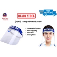 【1PCS】Face Shield Transparent MaskWindproof Dustproof Anti-droplet Anti Virus Protection100% Anti-fog Ready Stock