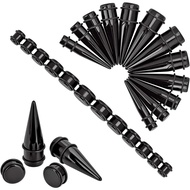 Longbeauty 24pcs Big Gauges Kit Ear Stretching Kit 00G-20mm Acrylic Tapers Plugs Body Piercing Set