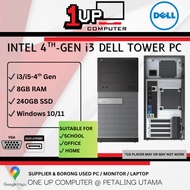 REFURBISHED USED DESKTOP PC DELL OPTIPLEX MURAH OFFICE SCHOOL PC INTEL 4TH GEN CORE I3 I5 TOWER UNIT