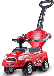 FANTASK 3-in-1 Push Car, Toy Car for Children from 2 to 6 Years (Red) with Removable Sliding Handle,