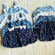 SET BAJU BAYI BALON MOTIF BUNGA BIRU 5- 12bln
