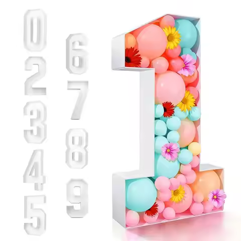 Numbers 0-9 3D Balloon Frame 91.5CM Three-dimensional Digital Balloon Number Box Balloon Combination