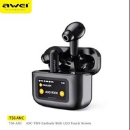 Awei T56 ANC Earbuds with Screen Wireless Bluetooth Earphones Headphones Headphone Earphone Portable