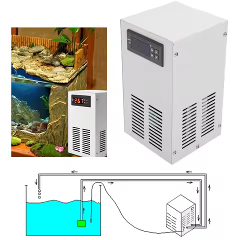 Aquarium Water Chiller 200L/H Aquarium Fish Tank Water Chiller Constant Temperature Cooling System