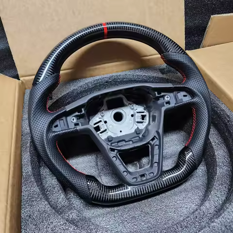 100% Japan Toray Carbon Fiber Steering Wheel With Perforated Leather For SEAT Leon FR Cupra 5F MK3 I