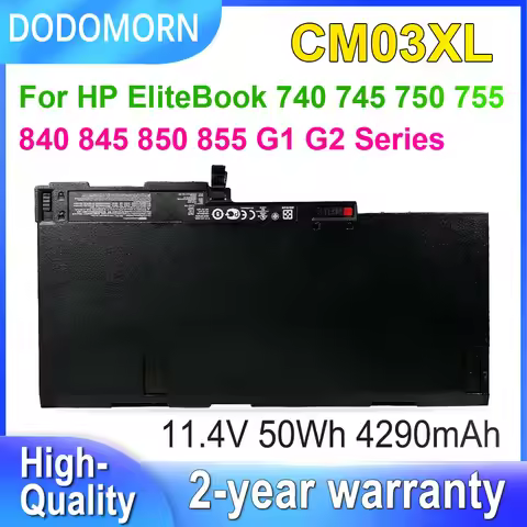 DODOMORN 11.4V 50Wh CM03XL Laptop Battery For HP EliteBook 840 845 850 740 745 750 G1 G2 HSTNN-IB4R