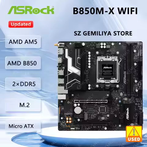 ASRock B850M-X WiFi Motherboard Micro-ATX Wi-Fi 6E AM5 AMD B850 DDR5 8200+(OC) Supports AMD Ryzen 90