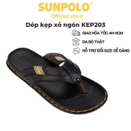 SUNPOLO KEP203 cowhide men's flip-flops men slipper flip flop flipper slipper