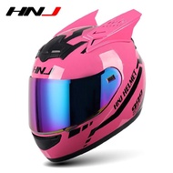 2 Gifts HNJ Full Face Motorcycle Helmet Women Moto Helmet Moto Ear Helmet Personality Motor Helmet Motocross 2021