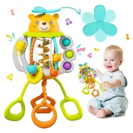 HOLA Montessori Toys 1 Year Old Boy Rattle Out Teeth Baby Toys 0-6 and 6-12 Months, Silicone Pulling