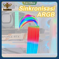 TechBee ARGB strip 5V 3PIN PSU Cable Cover Sync CABLE PSU EXTENSION & VGA EXTENSION ARGB SYNC 24Pin