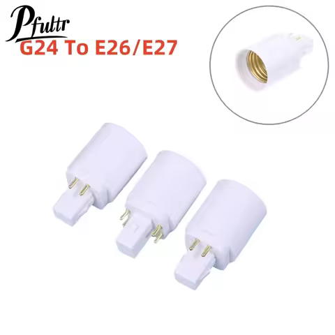 3Pcs 4 Pin Conductive G24 To E26/E27 Socket Adapter G24Q Lamp Base Adapter G24Q To Medium Light Sock