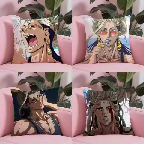 Anime R-Record of R-Ragnarok Pillow Case Silky Short Plush with Invisible Zipper Dustproof Sofa Cush