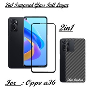 LAYAR 2in1 Tempered Glass Full Clear Screen Sceen Protector Oppo a76 Oppo a36 Oppo a96 Oppo a97 Scre