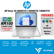 HP Envy 16 16-h0005TX 16-H0006TX 16-H0007TX | intel i5 i7 RTX 3060 Arc A370M i7-12700H 16GB 1TB 16" WQXGA NEW 2022 12th Gen Laptop