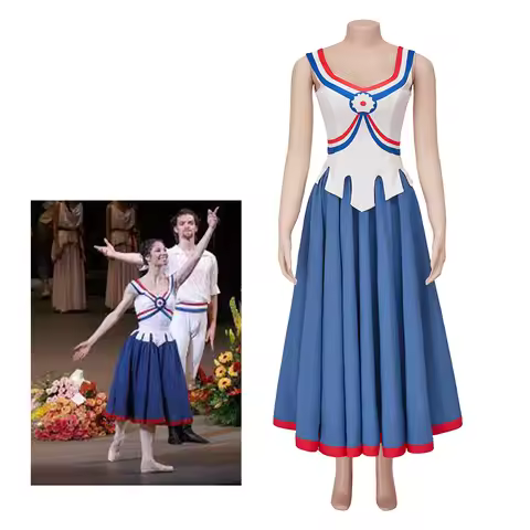 Musical Flames of Paris Jeanne Cosplay Costume French Revolution Jeanne Blue Dress Broadway Stage Pe