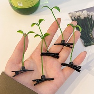 Children Funny Grass Hairpin Baby Bean Sprout Duckbill Clip Girl Head Long Grass Hairpin Girl Clip