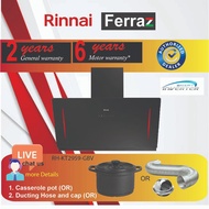 Rinnai RH-KT2959-GBV Slanted Cooker Hood 90cm / Rinnai RH-KT2959-GBV Slanted Kitchen Hood