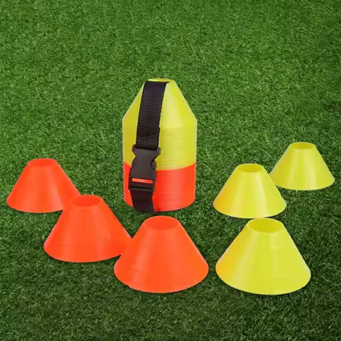10x/Set Soccer Cones with Holder Mark Disk Agility Drills Cones Multi-Sport Training Space Cones for