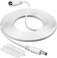 Flat 12V DC Power Extension Cable 10 FT, 5.5 mm x 2.1 mm 5521 Male to Female Supply Adapter Cord, Co