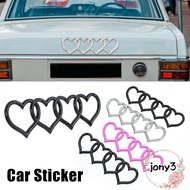 JONY Trunk Tail Label Badge, ABS Plastics Heart-shaped Love Heart Logo Rear, Personality Emblem Deca