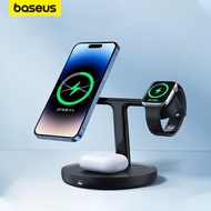 Baseus Swan ขาตั้งเครื่องชาร์จแบตเตอรี่ไร้สายแม่เหล็ก3 In 1 20W สำหรับ iPhone 14/13 Pro Max Apple Watch 6 SE Airpods Pro 2 3แท่นชาร์จโทรศัพท์ Yi. YI8