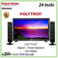 LED TV POLYTRON PLD 24TV0855 Layar 24 inch + DVBT2 DIGITAL TV