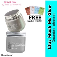 CLAY MASK MS GLOW, CLAY MASK CHARCOAL CLAY MASK GREENTEA MSGLOW