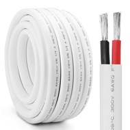 LRXCREEK 6 Gauge Marine Wire 30ft Tinned Copper Electrical Wire, Standard USA 6 AWG Duplex Marine Gr