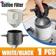 304 Reusable Coffee Filter Portable Coffee Travel Cup Set Stainless Steel Hand Brew Coffee Dripper Foldable Stand Double-layer Mesh Paperless cloud1