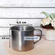 Mini Stainless Steel Cup WITHOUT COVER Travel Mug Top Diameter 6.5 cm - Height 5.5 cm/ Top Diameter 
