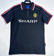 Authentic Umbro 1998-99 Season Red Devils Away Jersey Short Sleeve Retro Football Uniform Team Unifo