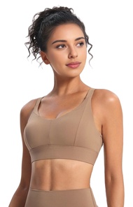 P.K.YO-High Impact Sports Racerback Running Bra Workout Crop Tank Tops Longline Sports Bra Push Up