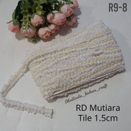Code R9-8PEARL LACE TILE1.5 cm Bone whitePRICE :Rp. 90,000 10 yard roll/, not retail