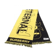 【二手】Burberry 圍巾，塗鴉 Logo，黃色羊毛圍巾，女士，二手